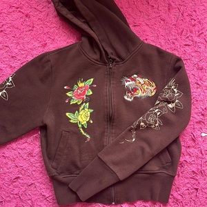 ED HARDY CROPPED HOODIE